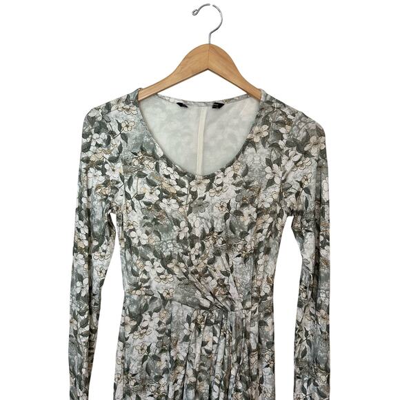 Peruvian Connection Maxi Dress Womens Size XS Floral Faux Wrap Long Sleeve Scoop - Picture 6 of 9